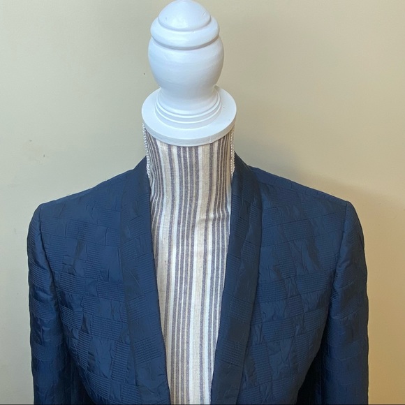 Marlowe Metallic Navy Blue Lined Suit Blazer Sz S - Picture 4 of 16